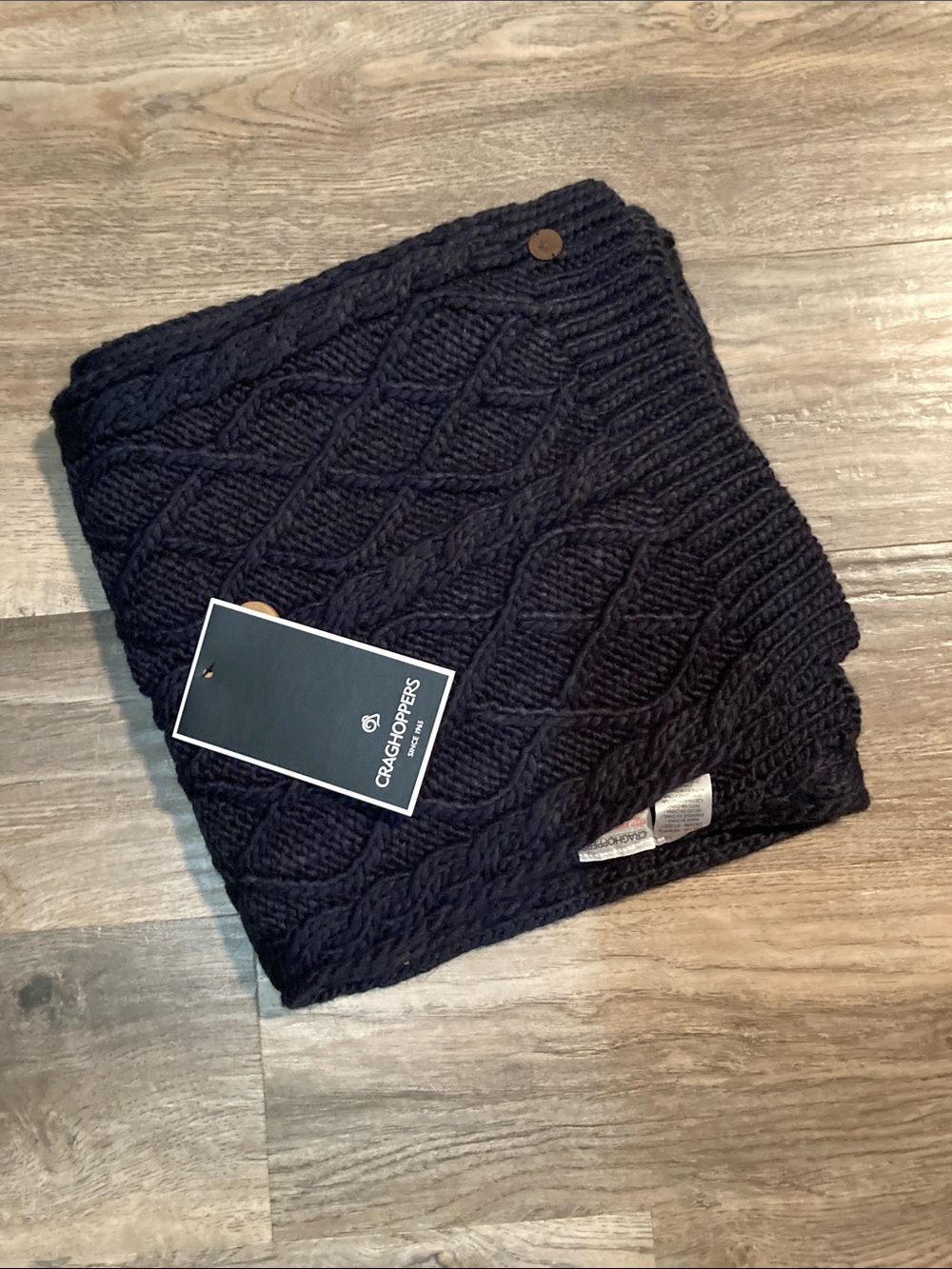 Craghoppers Cable Knit Shanea Scarf - Navy Blue